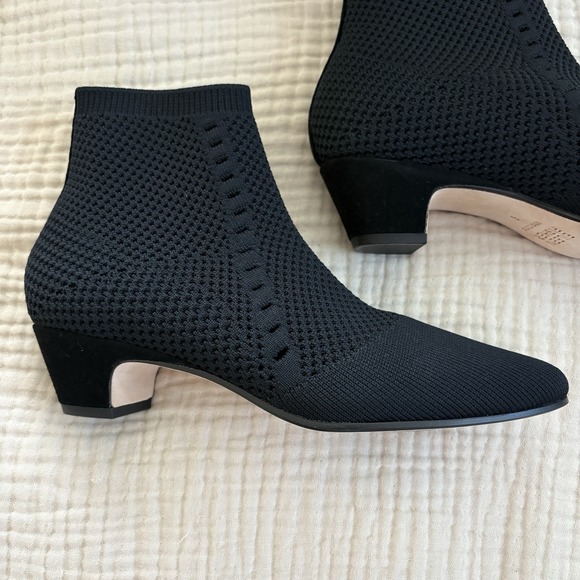 Eileen Fisher Purl Recycled Stretch Knit Bootie Womens Size 6 Black - Picture 4 of 8